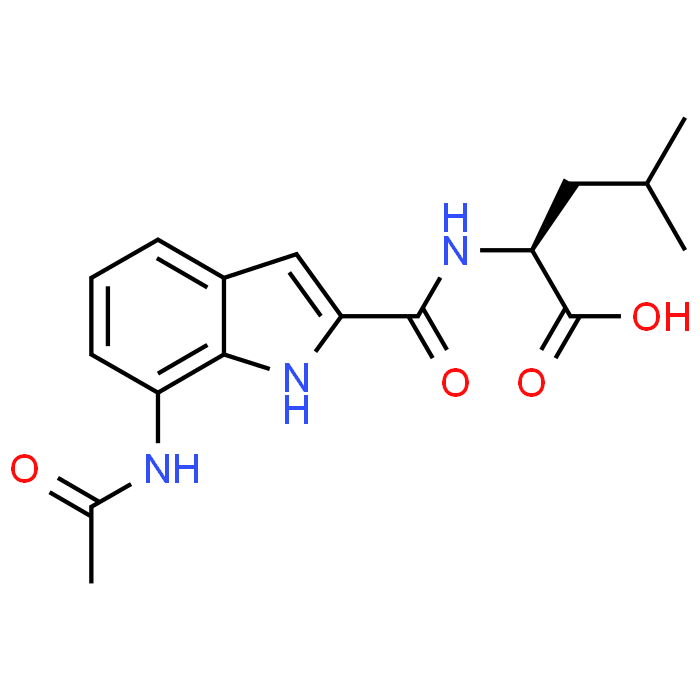 (S)-2-(7-Acetamido-1H-indole-2-carboxamido)-4-methylpentanoic acid