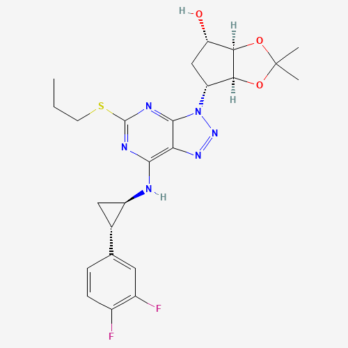 (3aR,4S,6R,6aS)-6-[7-[[(1R,2S)-2-(3,4-Difluorophenyl)cyclopropyl]amino]-5-(propylthio)-3H-1,2,3-triazolo[4,5-d]pyrimidin-3-yl]tetrahydro-2,2-dimethyl-4H-cyclopenta-1,3-dioxol-4-ol