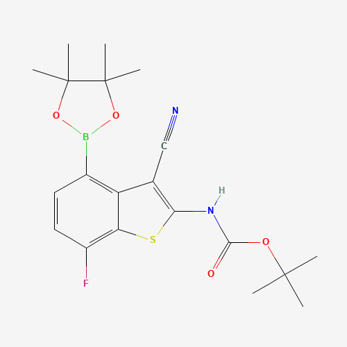 tert-Butyl (3-cyano-7-fluoro-4-(4,4,5,5-tetramethyl-1,3,2-dioxaborolan-2-yl)benzo[b]thiophen-2-yl)carbamate