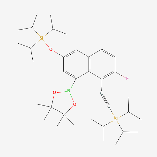 ((6-Fluoro-4-(4,4,5,5-tetramethyl-1,3,2-dioxaborolan-2-yl)-5-((triisopropylsilyl)ethynyl)naphthalen-2-yl)oxy)triisopropylsilane