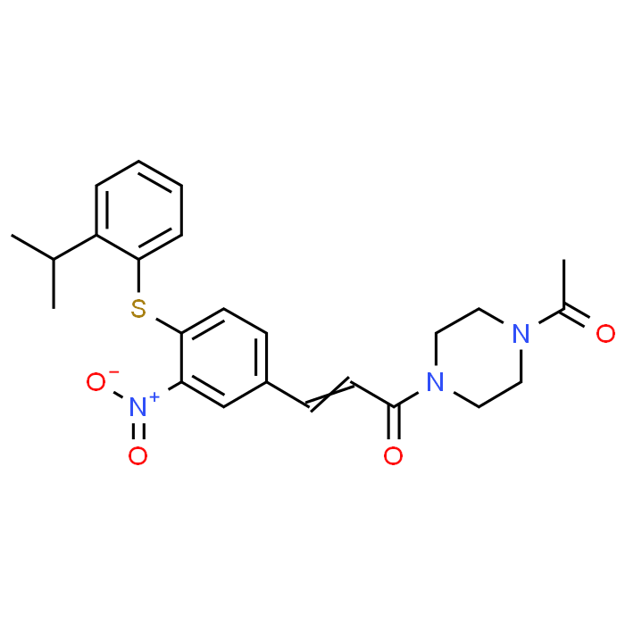 (E)-1-(4-Acetylpiperazin-1-yl)-3-(4-((2-isopropylphenyl)thio)-3-nitrophenyl)prop-2-en-1-one