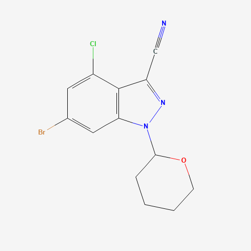 6-Bromo-4-chloro-1-(tetrahydro-2H-pyran-2-yl)-1H-indazole-3-carbonitrile