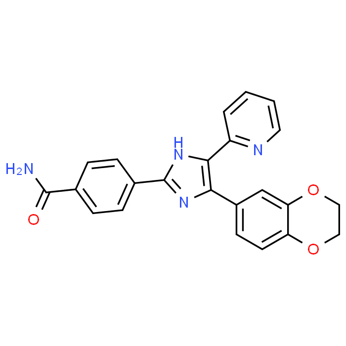 4-(4-(2,3-Dihydrobenzo[b][1,4]dioxin-6-yl)-5-(pyridin-2-yl)-1H-imidazol-2-yl)benzamide