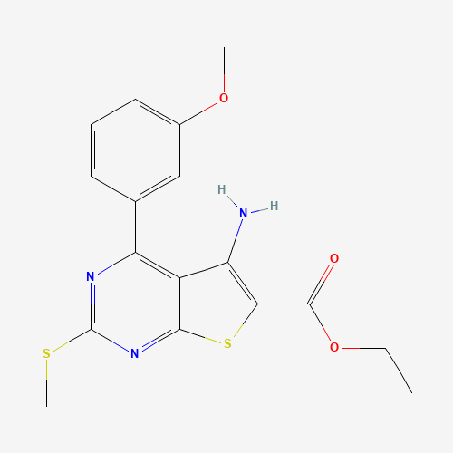 Ethyl 5-amino-4-(3-methoxyphenyl)-2-(methylthio)thieno[2,3-d]pyrimidine-6-carboxylate
