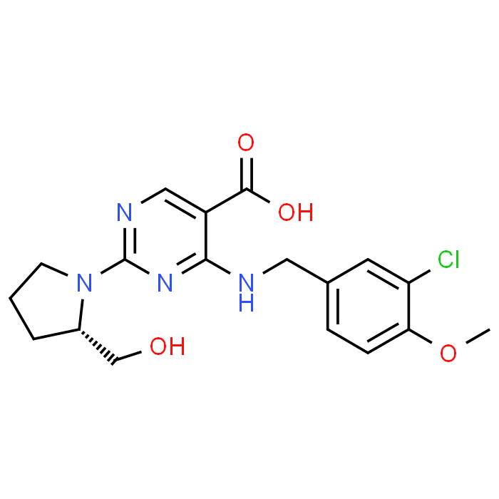 (S)-4-((3-Chloro-4-methoxybenzyl)amino)-2-(2-(hydroxymethyl)pyrrolidin-1-yl)pyrimidine-5-carboxylic acid