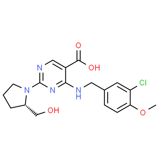 (S)-4-((3-Chloro-4-methoxybenzyl)amino)-2-(2-(hydroxymethyl)pyrrolidin-1-yl)pyrimidine-5-carboxylic acid