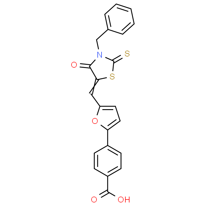 4-(5-((3-Benzyl-4-oxo-2-thioxothiazolidin-5-ylidene)methyl)furan-2-yl)benzoic acid