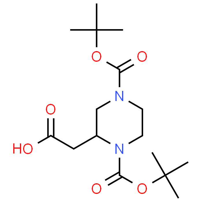 2-(1,4-Bis(tert-butoxycarbonyl)piperazin-2-yl)acetic acid