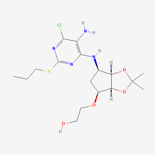 2-(((3aR,4S,6R,6aS)-6-((5-Amino-6-chloro-2-(propylthio)pyrimidin-4-yl)amino)-2,2-dimethyltetrahydro-3aH-cyclopenta[d][1,3]dioxol-4-yl)oxy)ethanol