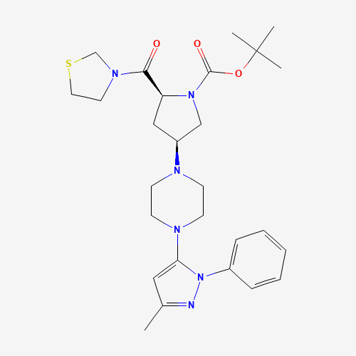 (2S,4S)-4-[4-(3-Methyl-1-phenyl-1H-pyrazol-5-yl)-1-piperazinyl]-2-(3-thiazolidinylcarbonyl)-1-pyrrolidinecarboxylic acid tert-butyl ester