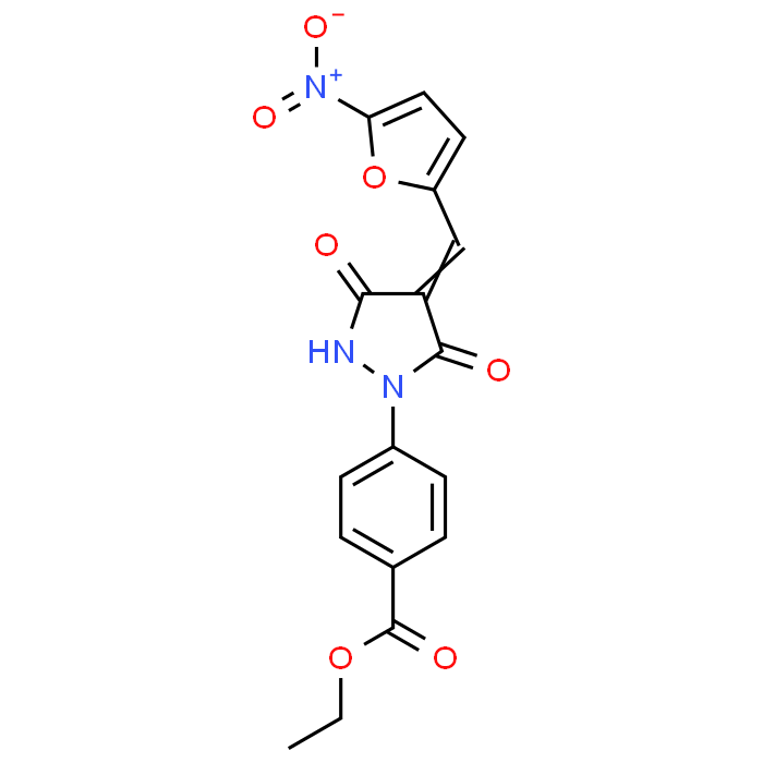 Ethyl 4-(4-((5-nitrofuran-2-yl)methylene)-3,5-dioxopyrazolidin-1-yl)benzoate