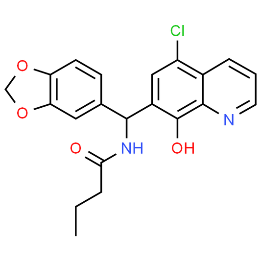 N-(Benzo[d][1,3]dioxol-5-yl(5-chloro-8-hydroxyquinolin-7-yl)methyl)butyramide