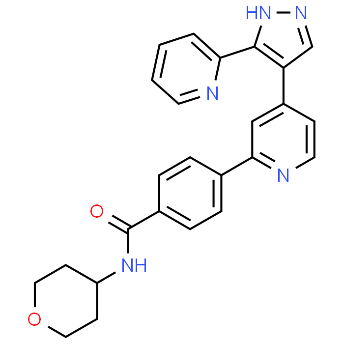 4-(4-(3-(Pyridin-2-yl)-1H-pyrazol-4-yl)pyridin-2-yl)-N-(tetrahydro-2H-pyran-4-yl)benzamide