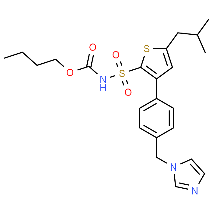 Butyl (3-(4-((1H-imidazol-1-yl)methyl)phenyl)-5-isobutylthiophen-2-yl)sulfonylcarbamate