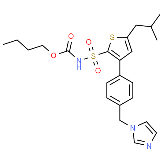 Butyl (3-(4-((1H-imidazol-1-yl)methyl)phenyl)-5-isobutylthiophen-2-yl)sulfonylcarbamate