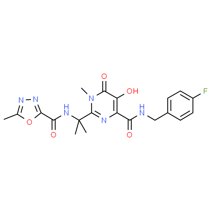 N-(2-(4-((4-Fluorobenzyl)carbamoyl)-5-hydroxy-1-methyl-6-oxo-1,6-dihydropyrimidin-2-yl)propan-2-yl)-5-methyl-1,3,4-oxadiazole-2-carboxamide