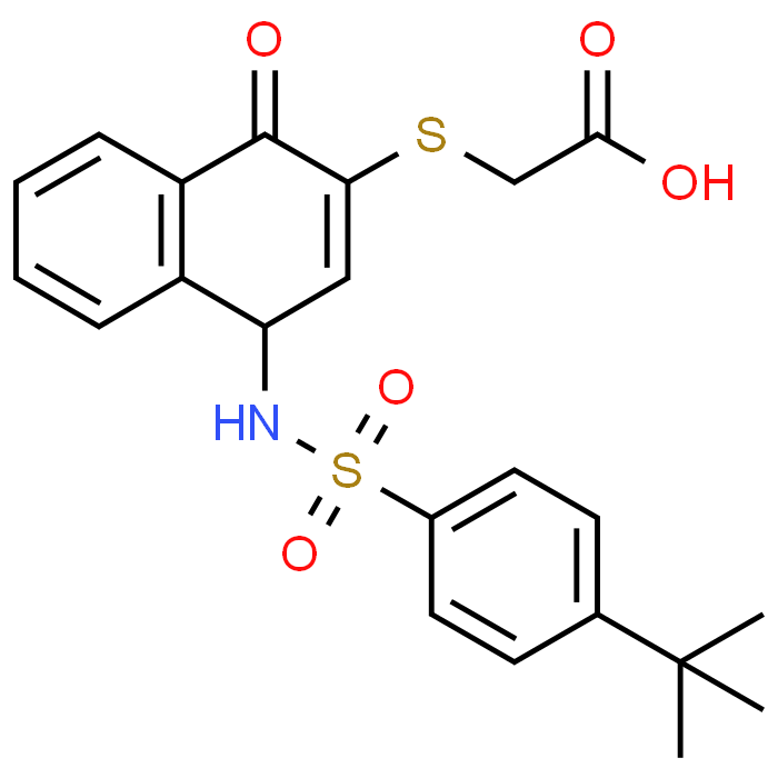 2-((4-((4-(tert-Butyl)phenyl)sulfonamido)-1-hydroxynaphthalen-2-yl)thio)acetic acid