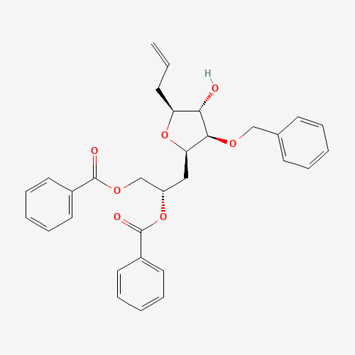 (S)-3-((2R,3R,4S,5S)-5-Allyl-3-(benzyloxy)-4-hydroxytetrahydrofuran-2-yl)propane-1,2-diyl dibenzoate