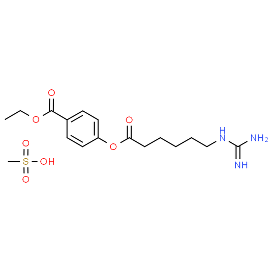 Ethyl 4-((6-guanidinohexanoyl)oxy)benzoate methanesulfonate