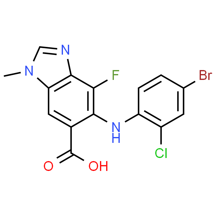 5-((4-Bromo-2-chlorophenyl)amino)-4-fluoro-1-methyl-1H-benzo[d]imidazole-6-carboxylic acid