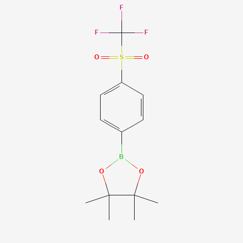 4,4,5,5-Tetramethyl-2-(4-((trifluoromethyl)sulfonyl)phenyl)-1,3,2-dioxaborolane