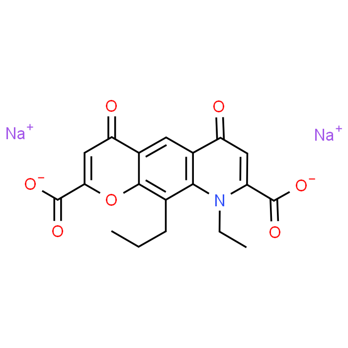 Sodium 9-ethyl-4,6-dioxo-10-propyl-6,9-dihydro-4H-pyrano[3,2-g]quinoline-2,8-dicarboxylate