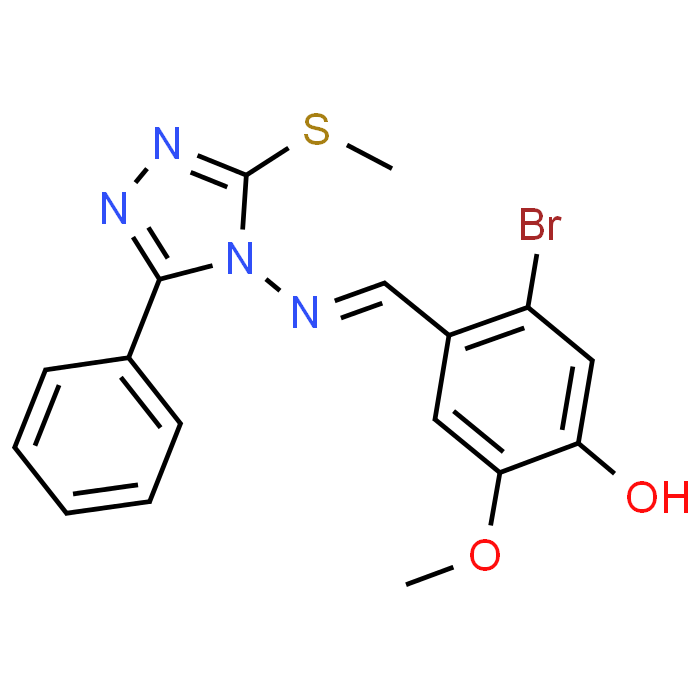5-Bromo-2-methoxy-4-(((3-(methylthio)-5-phenyl-4H-1,2,4-triazol-4-yl)imino)methyl)phenol