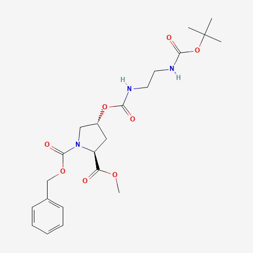 (2S,4R)-1-benzyl 2-methyl 4-(((2-((tert-butoxycarbonyl)amino)ethyl)carbamoyl)oxy)pyrrolidine-1,2-dicarboxylate