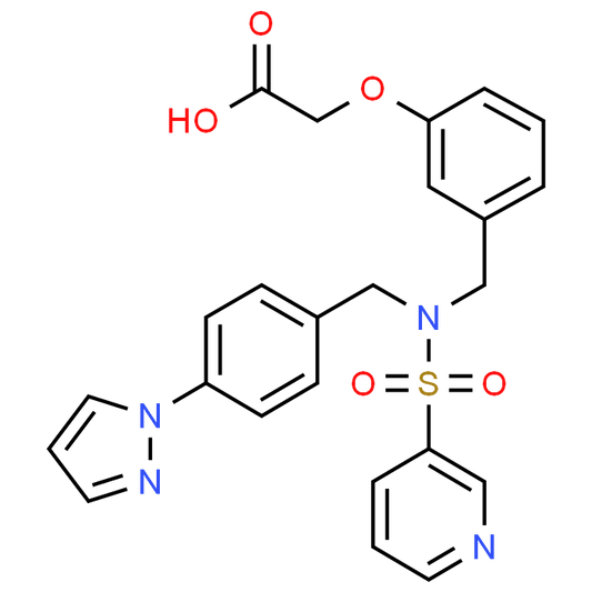 2-(3-((N-(4-(1H-pyrazol-1-yl)benzyl)pyridine-3-sulfonamido)methyl)phenoxy)acetic acid