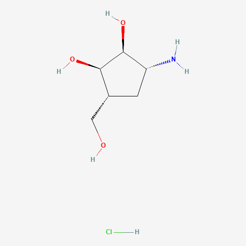 (1R,2S,3R,5R)-3-Amino-5-(hydroxymethyl)cyclopentane-1,2-diol hydrochloride
