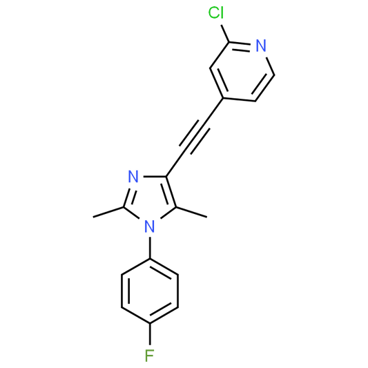 2-Chloro-4-((1-(4-fluorophenyl)-2,5-dimethyl-1H-imidazol-4-yl)ethynyl)pyridine