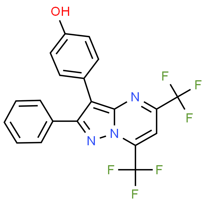 4-(2-Phenyl-5,7-bis(trifluoromethyl)pyrazolo[1,5-a]pyrimidin-3-yl)phenol