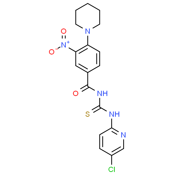 N-((5-Chloropyridin-2-yl)carbamothioyl)-3-nitro-4-(piperidin-1-yl)benzamide