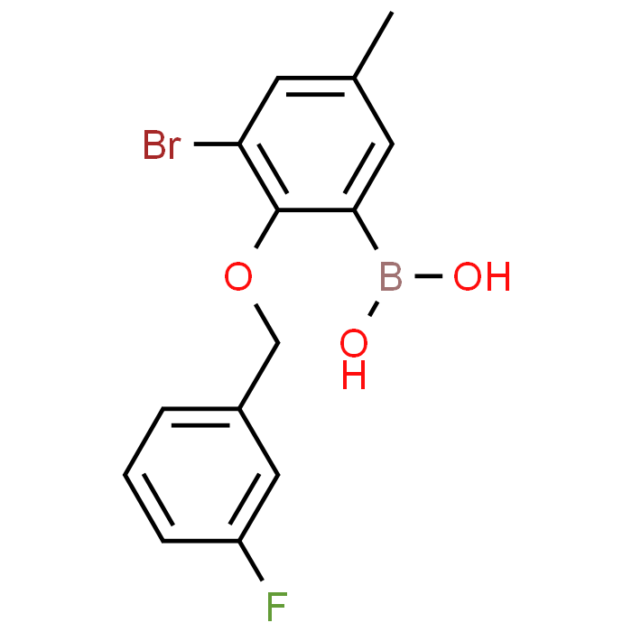 (3-Bromo-2-((3-fluorobenzyl)oxy)-5-methylphenyl)boronic acid