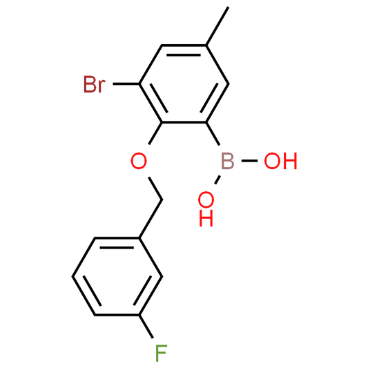 (3-Bromo-2-((3-fluorobenzyl)oxy)-5-methylphenyl)boronic acid