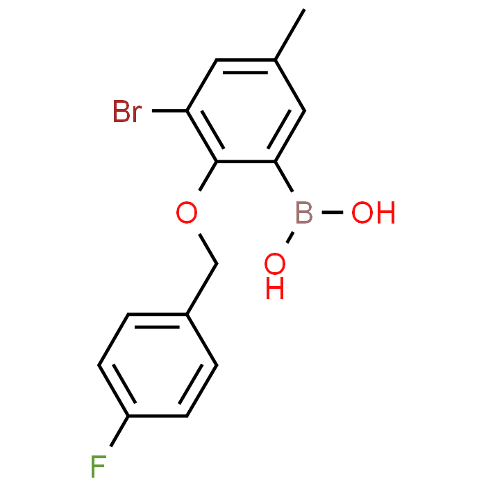 (3-Bromo-2-((4-fluorobenzyl)oxy)-5-methylphenyl)boronic acid