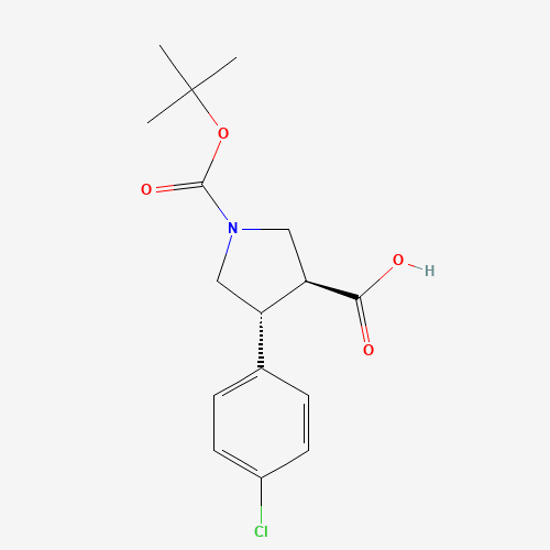 trans-1-(tert-Butoxycarbonyl)-4-(4-chlorophenyl)pyrrolidine-3-carboxylic acid