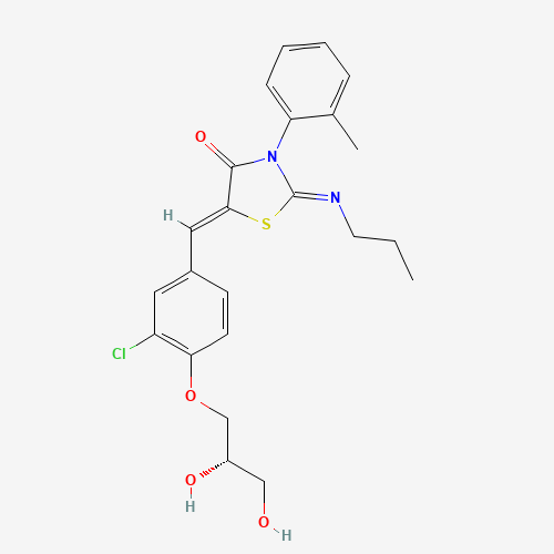 (Z)-5-((Z)-3-Chloro-4-((S)-2,3-dihydroxypropoxy)benzylidene)-2-(propylimino)-3-(o-tolyl)thiazolidin-4-one