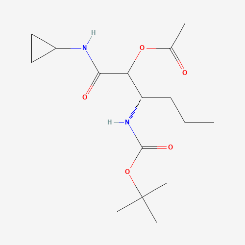 (3S)-3-((tert-butoxycarbonyl)amino)-1-(cyclopropylamino)-1-oxohexan-2-yl acetate