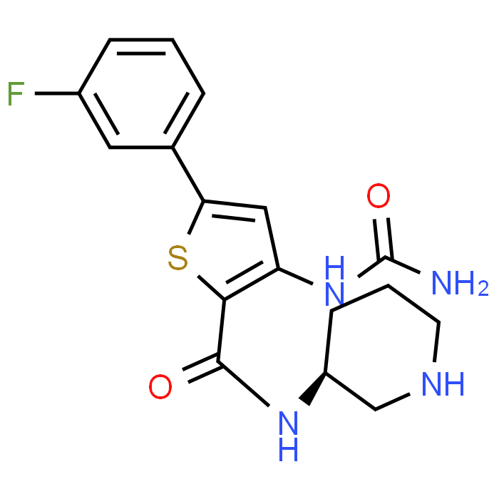 (S)-5-(3-Fluorophenyl)-N-(piperidin-3-yl)-3-ureidothiophene-2-carboxamide