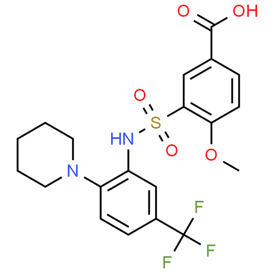 4-Methoxy-3-(N-(2-(piperidin-1-yl)-5-(trifluoromethyl)phenyl)sulfamoyl)benzoic acid
