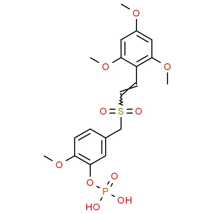 (E)-2-Methoxy-5-(((2,4,6-trimethoxystyryl)sulfonyl)methyl)phenyl dihydrogen phosphate