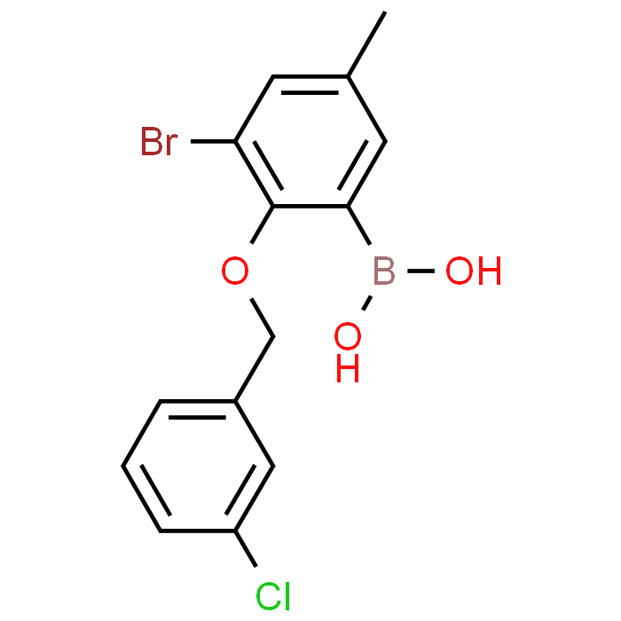 (3-Bromo-2-((3-chlorobenzyl)oxy)-5-methylphenyl)boronic acid