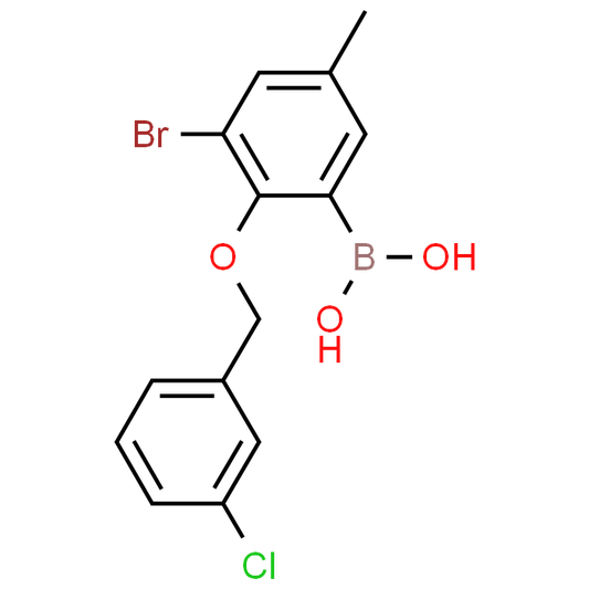 (3-Bromo-2-((3-chlorobenzyl)oxy)-5-methylphenyl)boronic acid