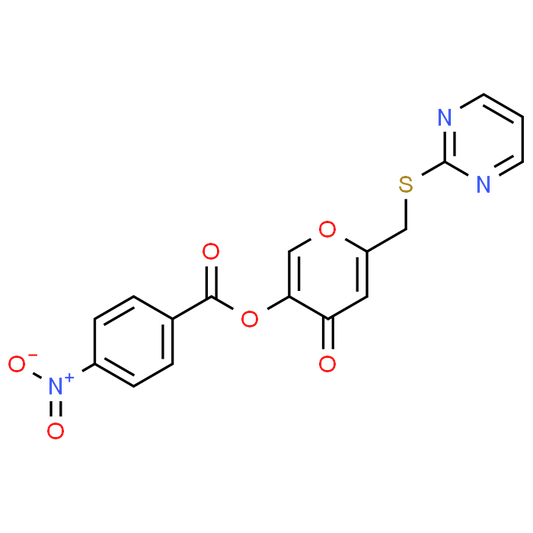 4-Oxo-6-((pyrimidin-2-ylthio)methyl)-4H-pyran-3-yl 4-nitrobenzoate