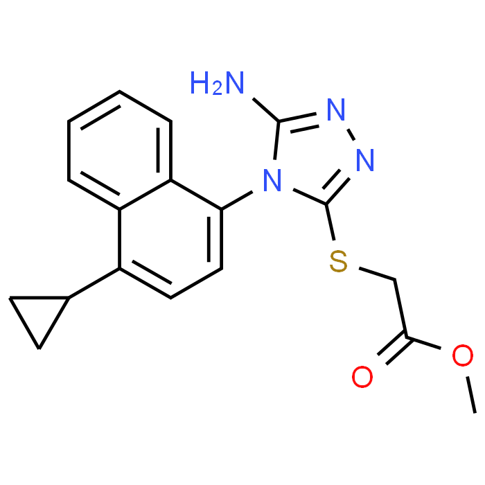 Methyl 2-((5-amino-4-(4-cyclopropylnaphthalen-1-yl)-4H-1,2,4-triazol-3-yl)thio)acetate