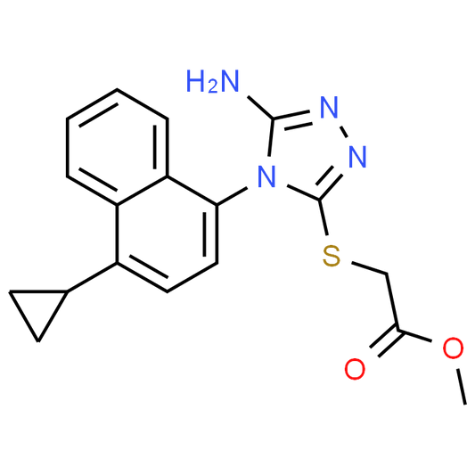 Methyl 2-((5-amino-4-(4-cyclopropylnaphthalen-1-yl)-4H-1,2,4-triazol-3-yl)thio)acetate