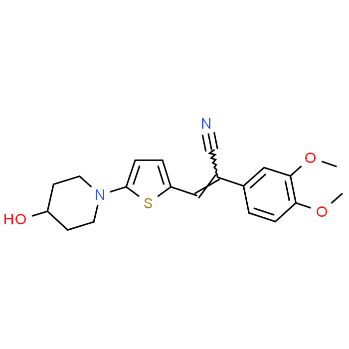 (Z)-2-(3,4-Dimethoxyphenyl)-3-(5-(4-hydroxypiperidin-1-yl)thiophen-2-yl)acrylonitrile