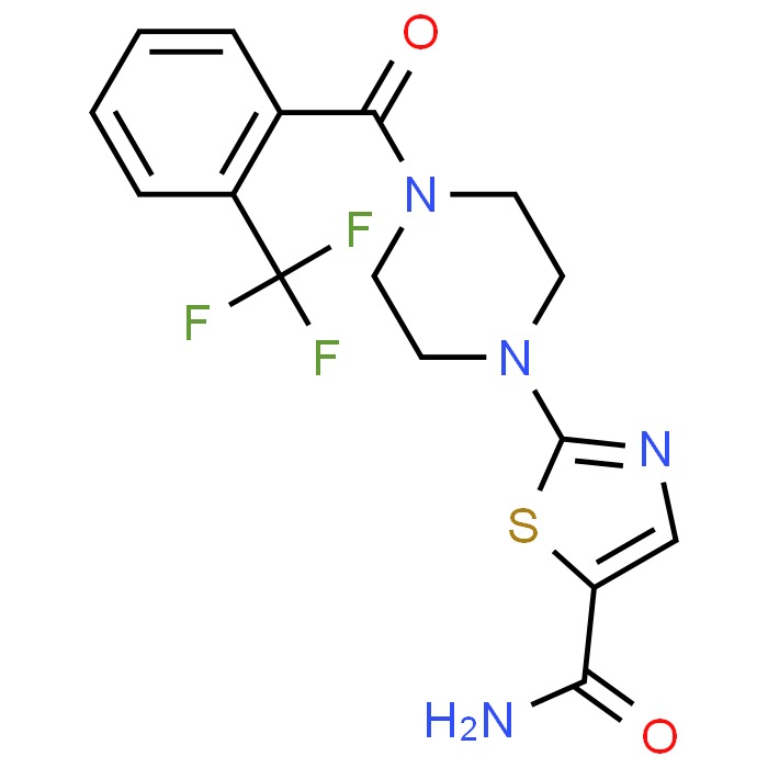 2-(4-(2-(Trifluoromethyl)benzoyl)piperazin-1-yl)thiazole-5-carboxamide