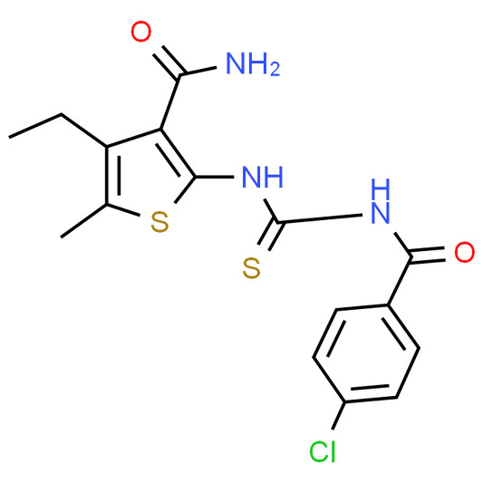 2-(3-(4-Chlorobenzoyl)thioureido)-4-ethyl-5-methylthiophene-3-carboxamide